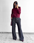PULL POLO GIULY BORDEAUX