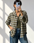 CAMICIA CHECK ILARIA VERDE OLIVA
