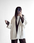 CARDIGAN OVER IN MAGLIA IRIS BEIGE