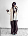 CARDIGAN OVER IN MAGLIA IRIS BEIGE