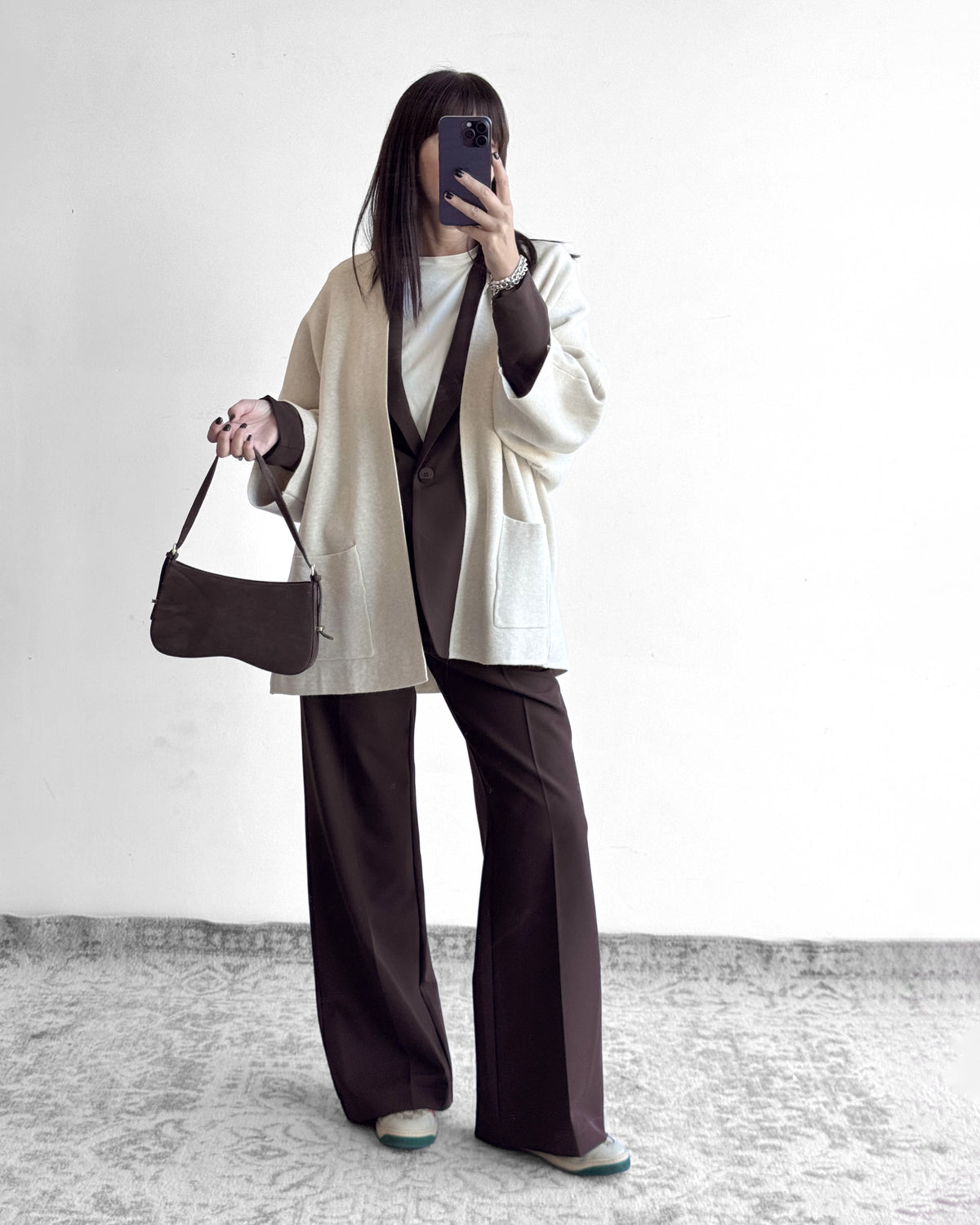 CARDIGAN OVER IN MAGLIA IRIS BEIGE