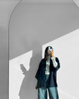 CARDIGAN OVER IN MAGLIA IRIS BLU