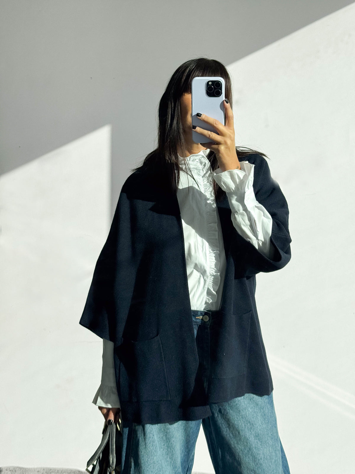 CARDIGAN OVER IN MAGLIA IRIS BLU