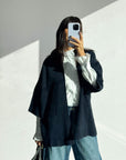 CARDIGAN OVER IN MAGLIA IRIS BLU