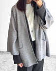 CARDIGAN OVER IN MAGLIA IRIS GRIGIO