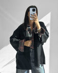 CARDIGAN OVER IN MAGLIA IRIS NERO