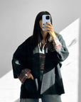 CARDIGAN OVER IN MAGLIA IRIS NERO