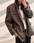 GIACCA CHECK JONAS GRIGIO BORDEAUX