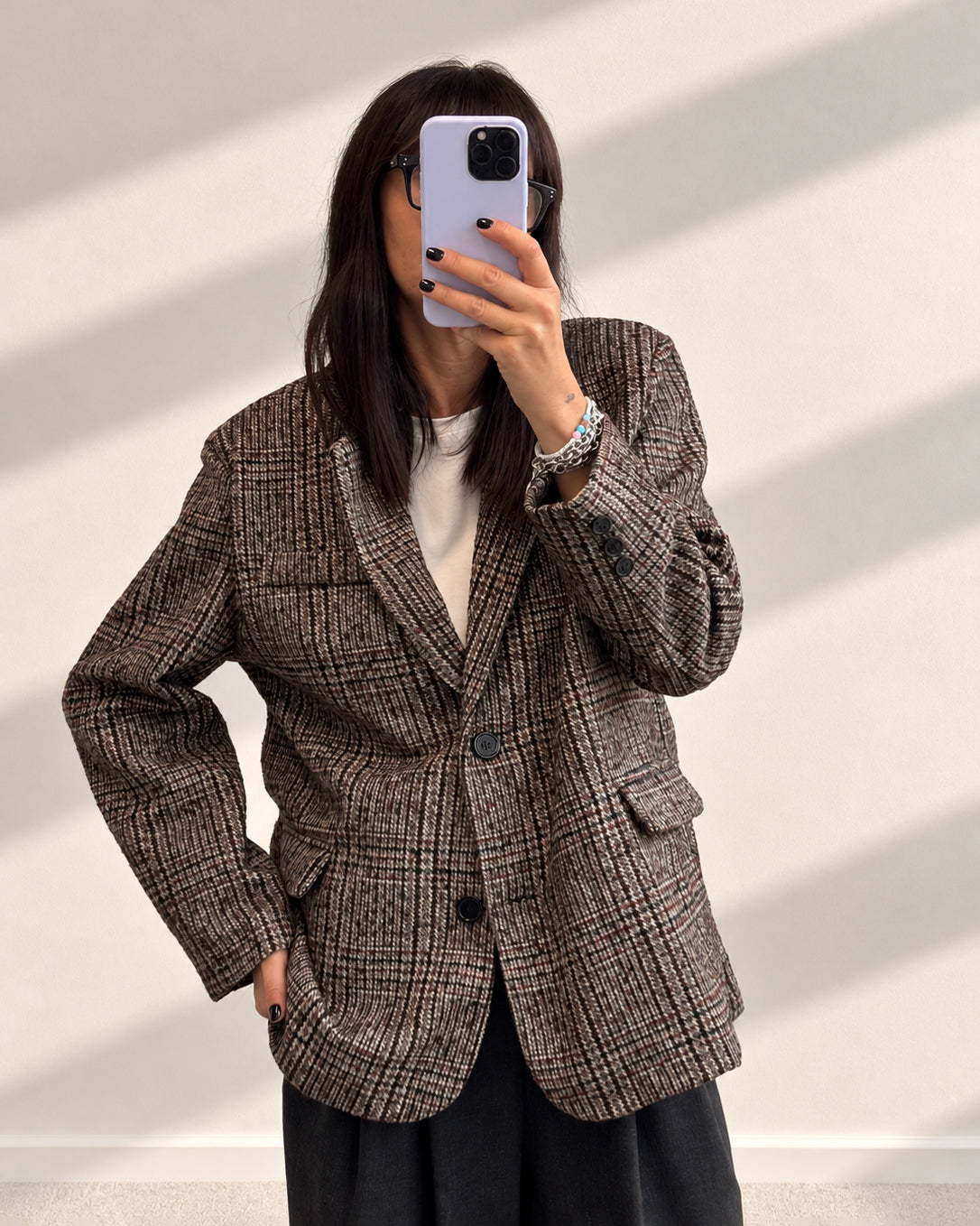 GIACCA CHECK JONAS GRIGIO BORDEAUX