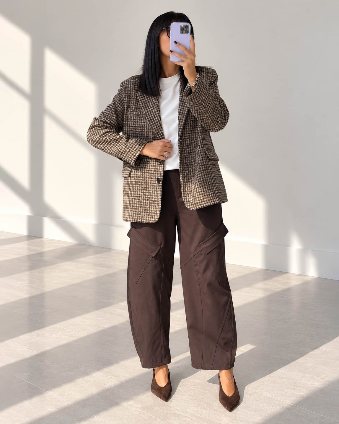 GIACCA CHECK JONAS CAMEL