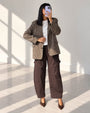 GIACCA CHECK JONAS CAMEL