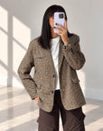 GIACCA CHECK JONAS CAMEL