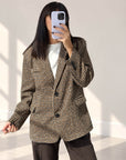 GIACCA CHECK JONAS CAMEL