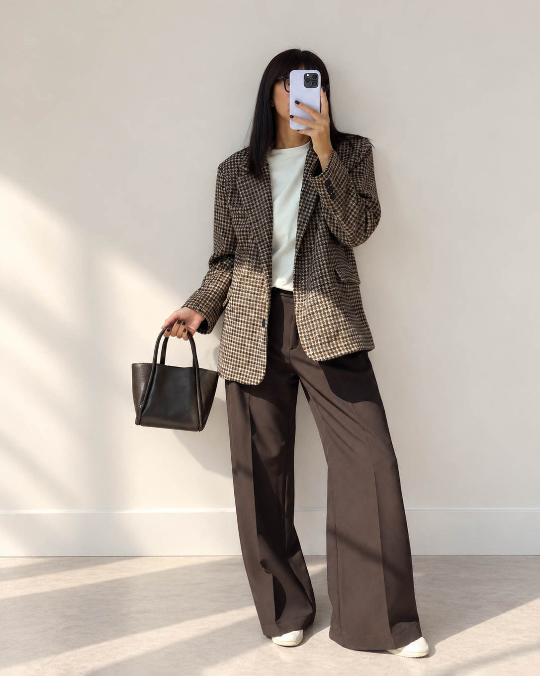 GIACCA CHECK JONAS CAMEL