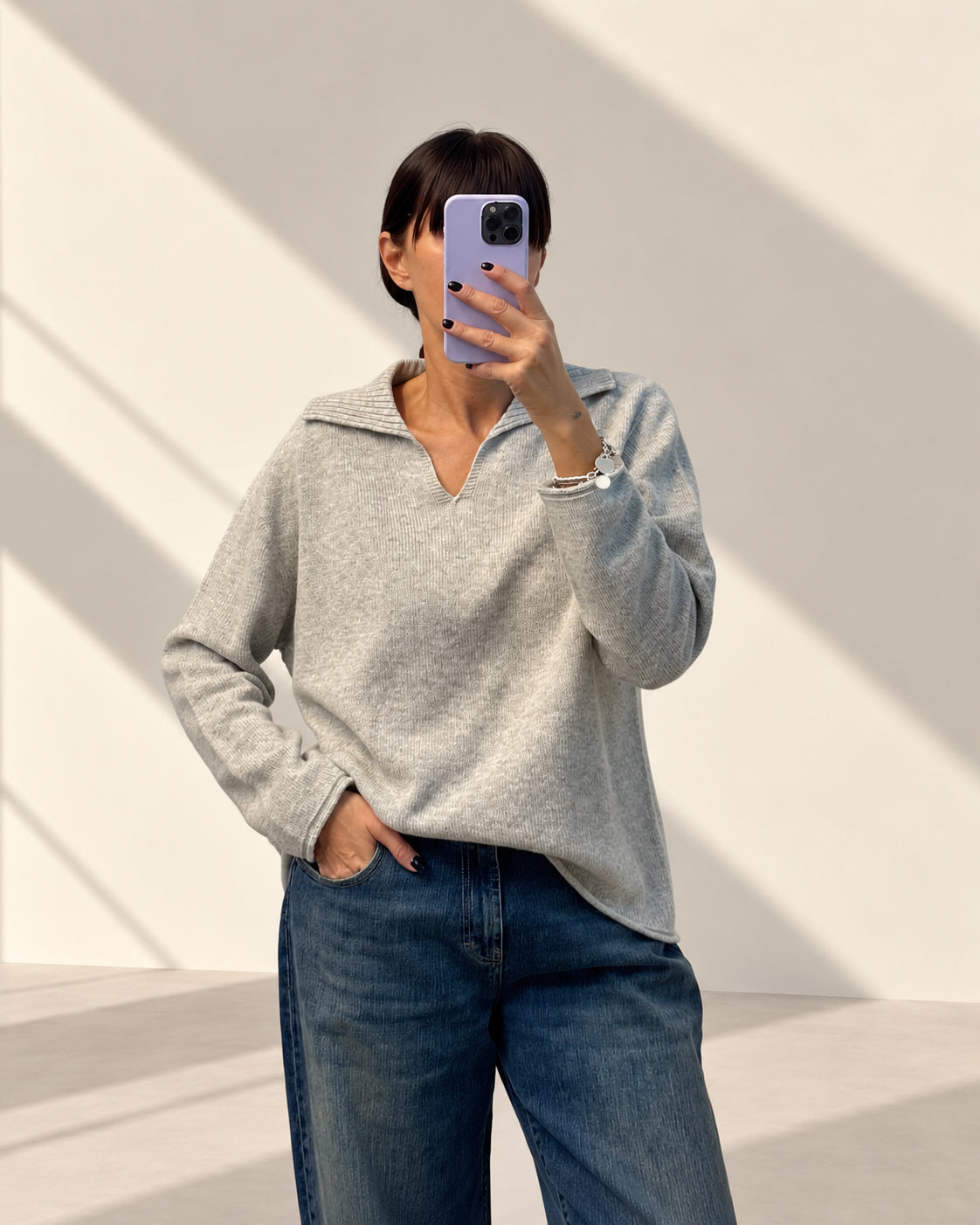 PULL MISTO LANA KAIA GRIGIO