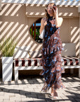LONG DRESS DALIA MARRONE CELESTE