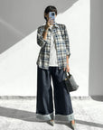 CAMICIA CHECK LORA BLU