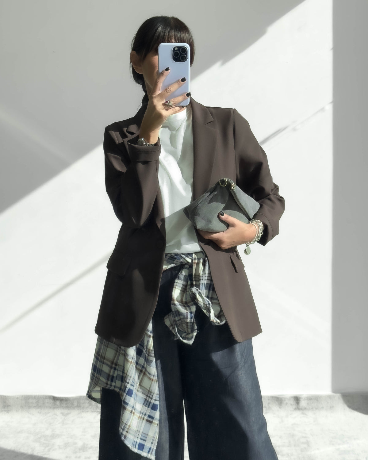 CAMICIA CHECK LORA BLU