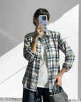 CAMICIA CHECK LORA BLU