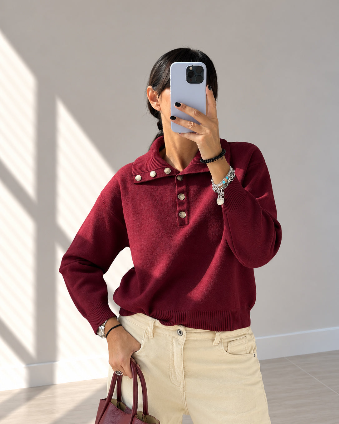 MAGLIA POLO MARTA BORDEAUX