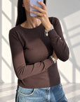 GIROCOLLO MINU' IN MAGLIA FINE COFFEE