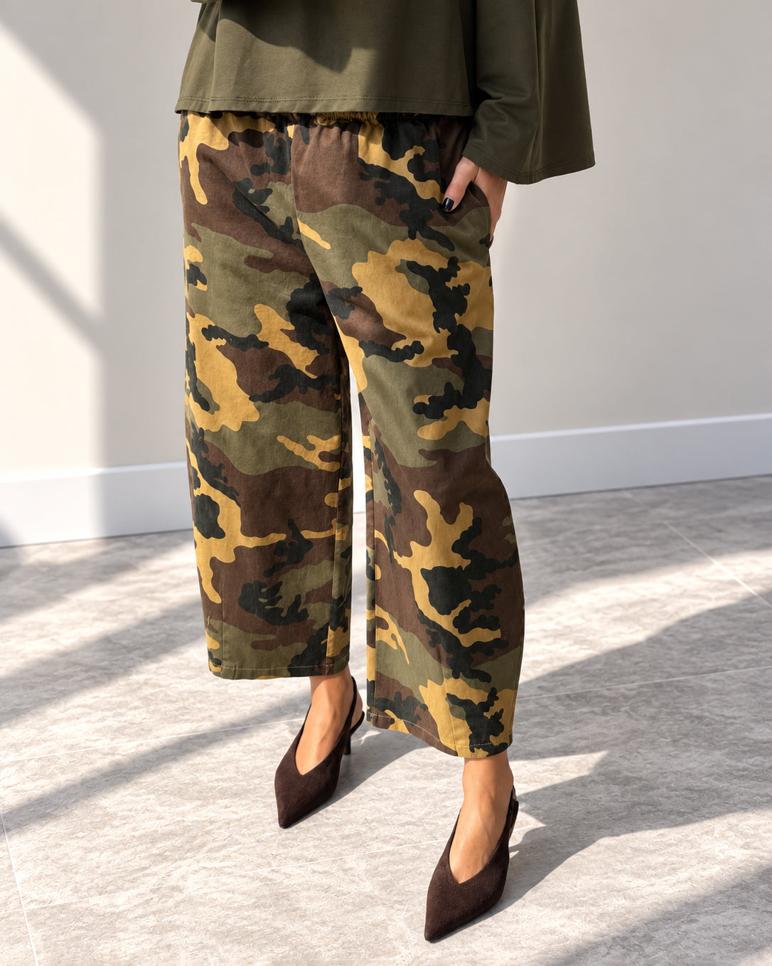 PANTALONE OLIMPIA CAMOUFLAGE CHIARO
