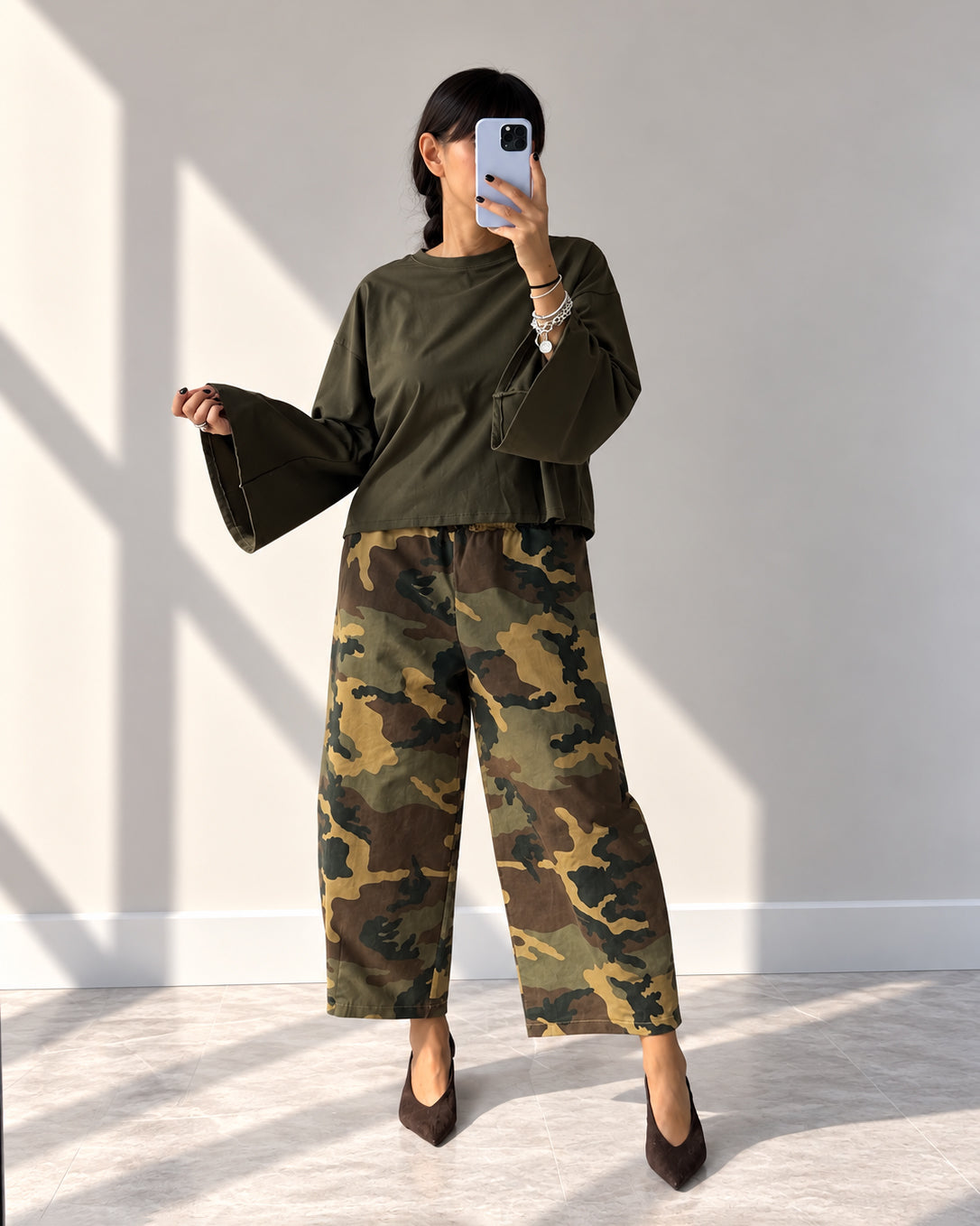 PANTALONE OLIMPIA CAMOUFLAGE CHIARO