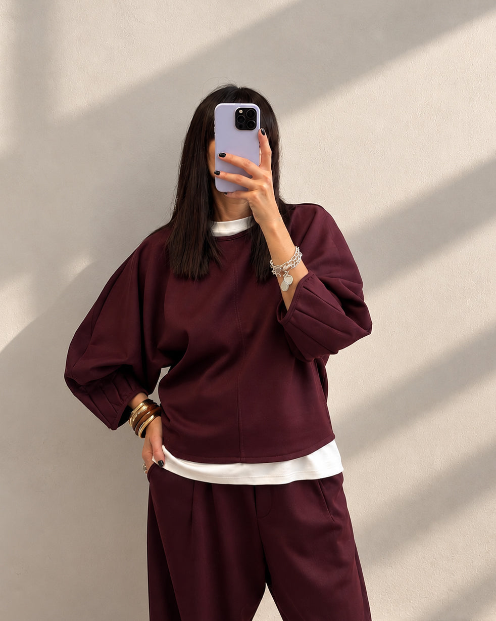 COMPLETO FELPA POLLON BORDEAUX