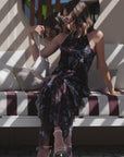 LONG DRESS DALIA MARRONE CELESTE