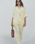 PANTALONE LARAH GIALLO PASTELLO