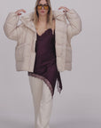 TOP ARIETE IN SATIN BORDEAUX