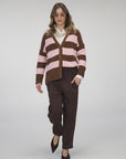 CARDIGAN RUBINA MARRONE ROSA