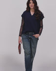 GILET IN LANA ARIEL INCHIOSTRO