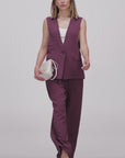 PANTALONE LISBONA MELANZANA