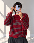 PULL A RIGHE RALPH BORDEAUX GRIGIO