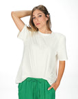 T-SHIRT CON SPALLINE KAFKA BIANCO