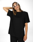 T-SHIRT CON SPALLINE KAFKA NERO