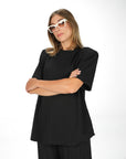 T-SHIRT CON SPALLINE KAFKA NERO