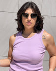 TOP CANOTTA A COSTINE MIAMI LILAC